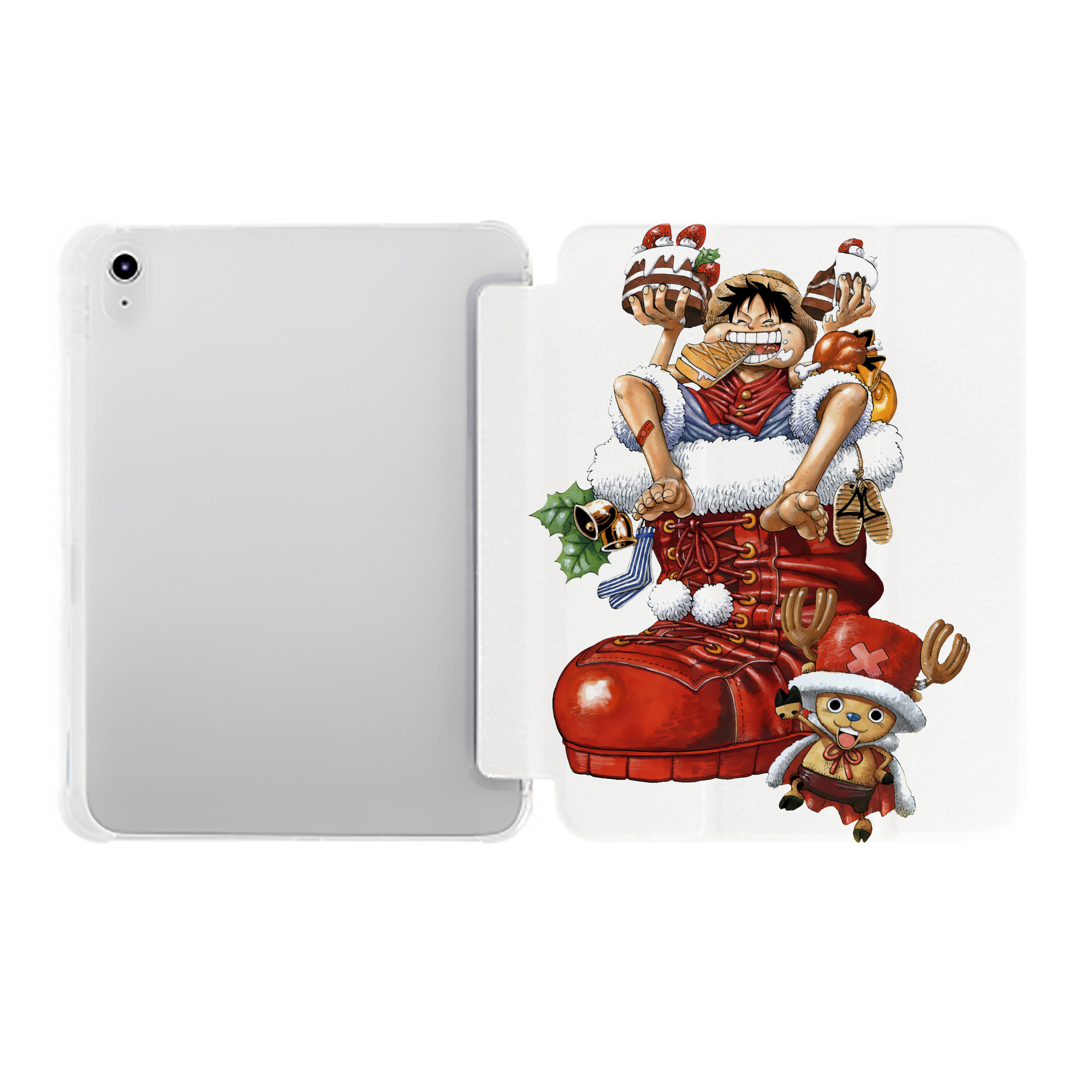 （画像用） ワンピース モンキー・D・ルフィ ONE PIECE Monkey D. Luffy IPad ケース ペン収納付き 三つ折りスタンド PUレザー×シリコン 対応機種9.5/10.5/10.9インチ